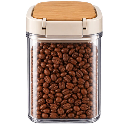 DRAPI Clear Kitchen Storage Container with Bamboo-Style Lid