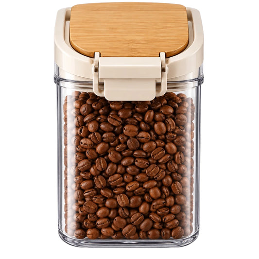 DRAPI Clear Kitchen Storage Container with Bamboo-Style Lid