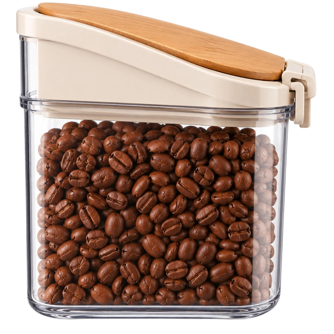 DRAPI Clear Kitchen Storage Container with Bamboo-Style Lid